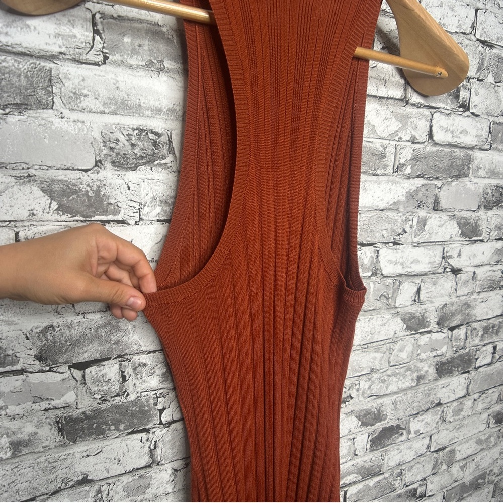 EUC Abercrombie & Fitch Knit Brown BodyCon Sleeveless Dress Size Small - Picture 9 of 12